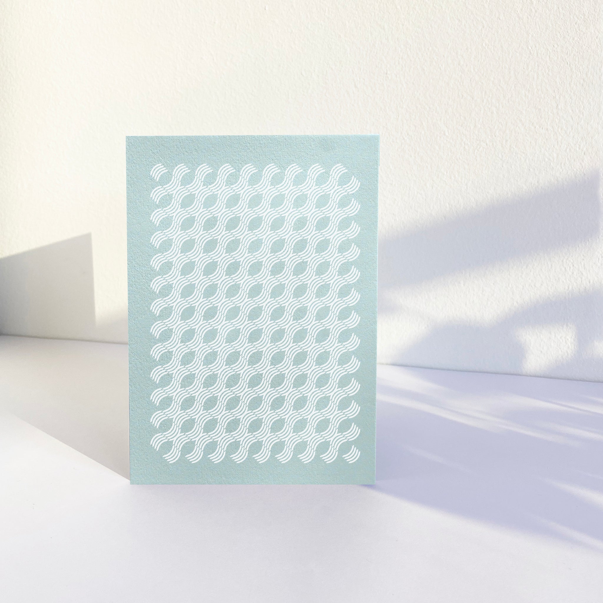 Abstract Waves Pastel Blue, Summer Greeting Card